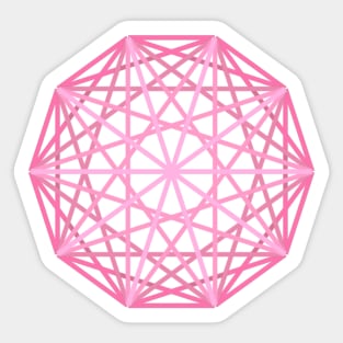 Pink Polyhedron Geometric Shape Sticker